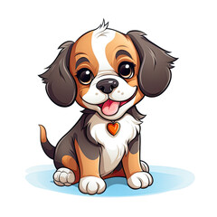 Cute Little Puppy white background