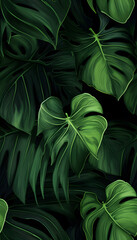 Fototapeta na wymiar green leaves nature background, closeup leaves texture, tropical leaves, seamless pattern template