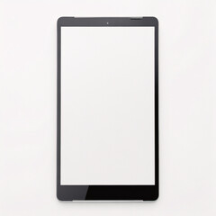 Moderner schwarzer Tablet-Computer mit leerem horizontalen Bildschirm isoliert auf weißem Hintergrund. - obrazy, fototapety, plakaty