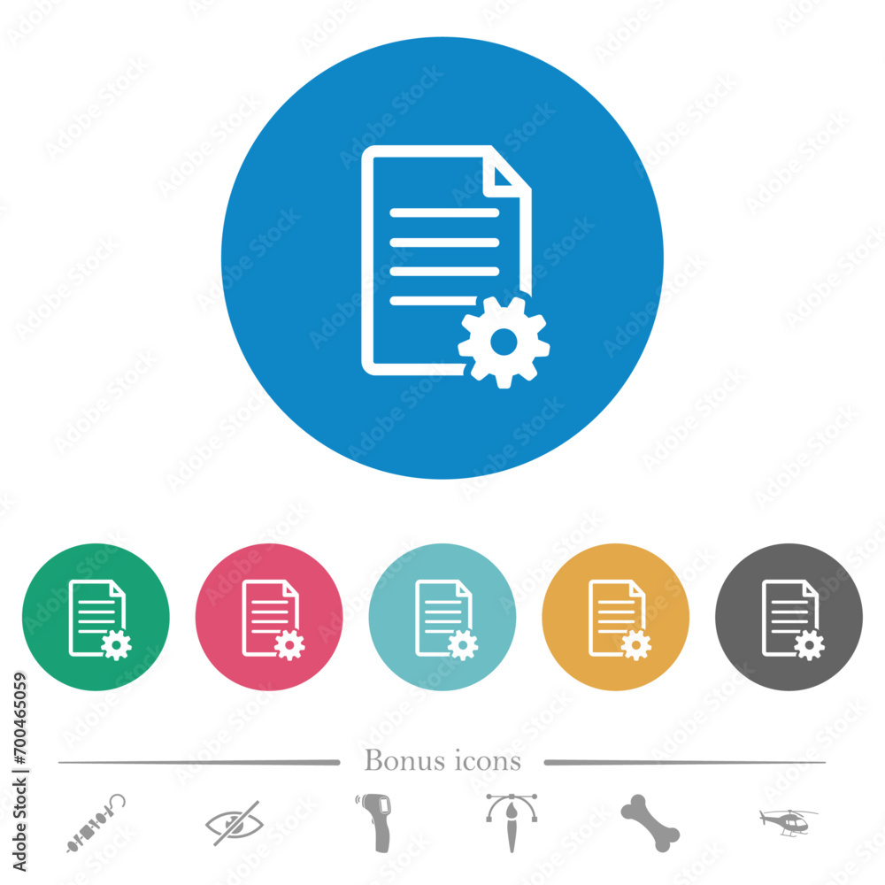Poster document setup flat round icons