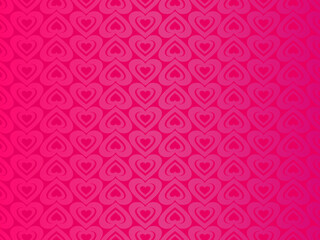 Pink background with romantic concept. Valentine's day celebration. Vector illustration. Flat pink heart with frame on geometric background. Love greeting card sale banner.