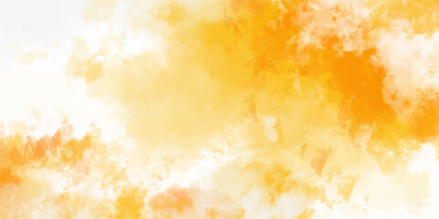 Light Orange and Yellow  colorful clouds isolated on white background. Abstract watercolor drawing on a paper image. Yellow watercolor background for textures backgrounds and web banners .