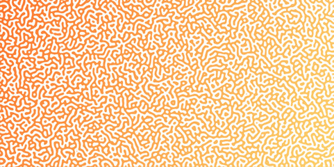 Abstract Reaction-diffusion or Turing pattern natural texture in coral orange gradient colour scheme. Linear design with biological shapes.Organic lines in memphis. abstract turing organic wallpaper.