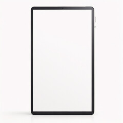 Moderner schwarzer Tablet-Computer mit leerem horizontalen Bildschirm isoliert auf weißem Hintergrund.