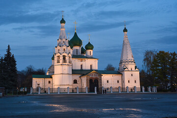Church of Elijah the Prophet in Yaroslavl city center in the evening light