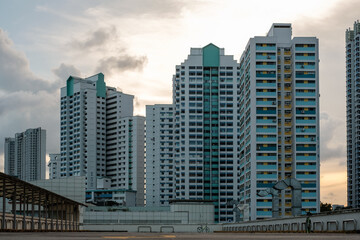 Fototapeta na wymiar Singapore - June 11 2023: Colorful Apartments Housing & Development Board