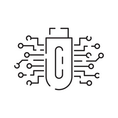 Blockchain vector line icon or design element in outline style