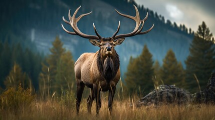 Naklejka na ściany i meble Huge Bull Elk