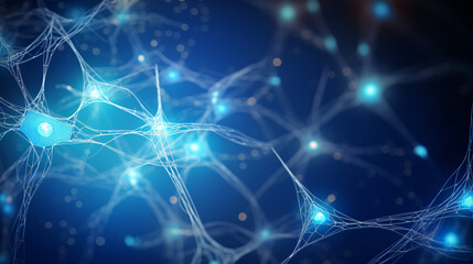 Naklejka na ściany i meble Neural network. Human nervous system background
