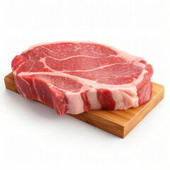 3d render pork slice isolated white background generative AI