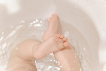 Delicate baby skin, care and bathing, heels