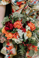 Bright & Bold colourful summer wedding bouquet