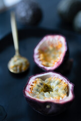 Exotic Passion Fruit on a Moody Background