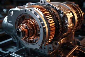 Car gear transmission, Mechanic. Generative AI.