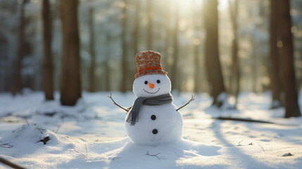 Snowy forest snowman