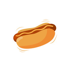 Hotdog. Vector isolated flat illustration fast food for poster, menus, brochure, web and icon fastfood.