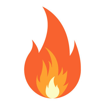 Burning fire sign. Flame  for Summer olympic games. Flat vector isolated illustration 