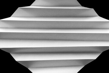 Abstract paper art sculpture in black and white