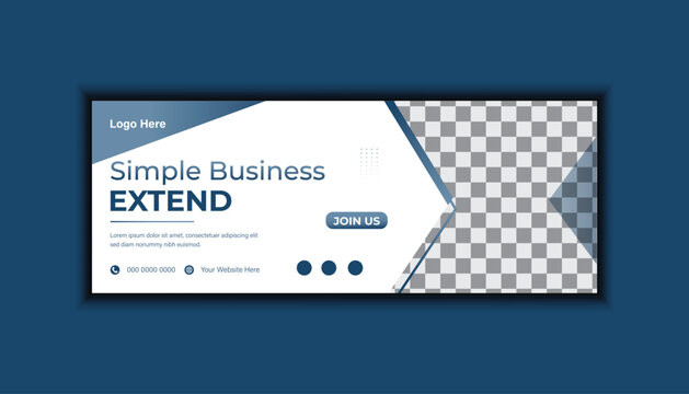 Modern and clean corporate business marketing social media Facebook cover banner template design.