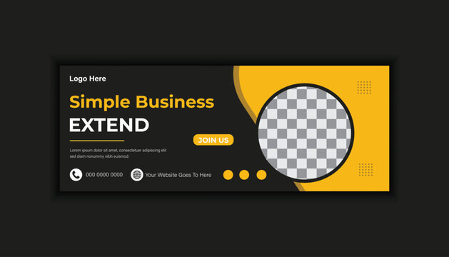 Modern and clean corporate business marketing social media Facebook cover banner template design.