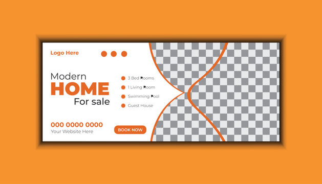 Modern And Clean Real State Web Banner Design. Color Full Web Banner Design. Abstract Background Banner Templet Design.