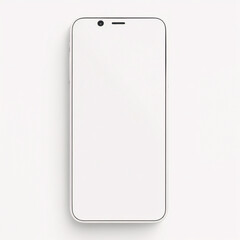 Smartphone-Modell mit leerem weißen Bildschirm, detailliertes Mobiltelefon-Modell, weißes Modell-Smartphone-Vorderansicht, Modell-3D-Mobiltelefon, ui, ux – Lagervektor