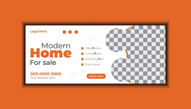 Modern And Clean Real State Web Banner Design. Color Full Web Banner Design. Abstract Background Banner Templet Design.