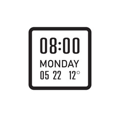 digital clock on white background	