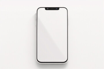 Smartphone-Modell mit leerem weißen Bildschirm, detailliertes Mobiltelefon-Modell, weißes Modell-Smartphone-Vorderansicht, Modell-3D-Mobiltelefon, ui, ux – Lagervektor - obrazy, fototapety, plakaty