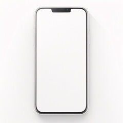 Smartphone-Modell mit leerem weißen Bildschirm, detailliertes Mobiltelefon-Modell, weißes Modell-Smartphone-Vorderansicht, Modell-3D-Mobiltelefon, ui, ux – Lagervektor