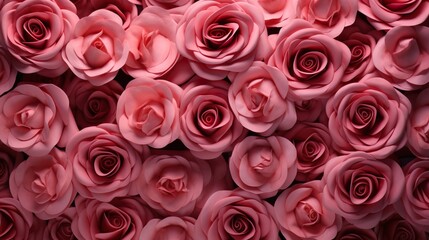 Full background of roses Valentines day festive red and pink rose background