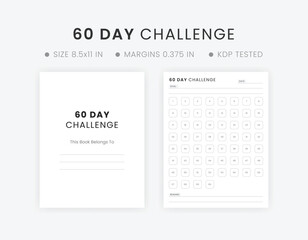 60-Day Challenge Note Book Transformation Workout Plan, The Magical Life Worksheet Template 