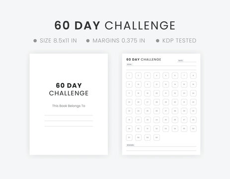 60-Day Challenge Note Book Transformation Workout Plan, The Magical Life Worksheet Template 
