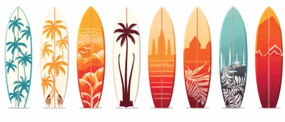 Fotobehang Surfboards on a white background vector illustration © Vector