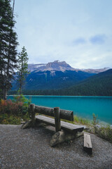 Discover the pristine beauty of Emerald Lake in Yoho National Park. Fed by surrounding glaciers, its emerald hues and tranquil atmosphere create a captivating natural spectacle. BC, Canada