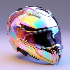 Fototapeta premium Transparent helmet, rainbow shades
