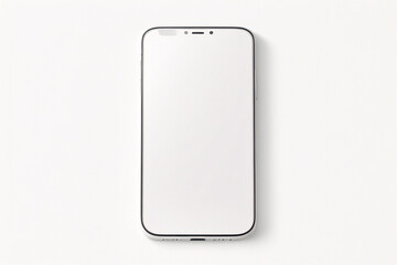 Smartphone-Modell mit leerem weißen Bildschirm, detailliertes Mobiltelefon-Modell, weißes Modell-Smartphone-Vorderansicht, Modell-3D-Mobiltelefon, ui, ux – Lagervektor