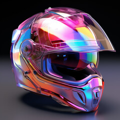 Transparent helmet, rainbow shades