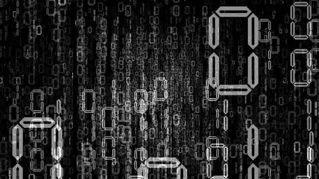 Binary Numbers Screen Saver Wallpaper Animation Loop Monochrome Black And White