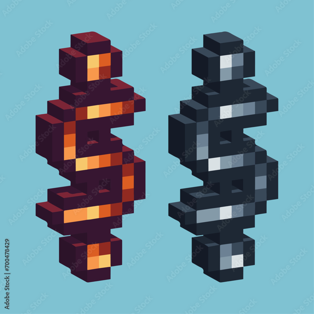 Poster isometric pixel art 3d of dollar money icon for items asset.money icon on pixelated style.8bits perf