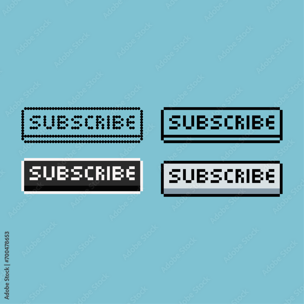 Fototapete pixel art outline sets of subscribe icon with variation color item asset. subscribe icon on pixelate