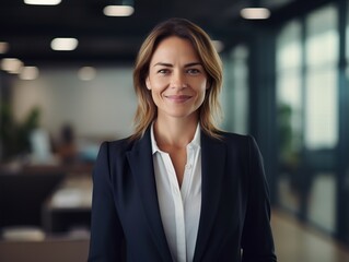 Portrait Attractive confident business woman in business professional working office