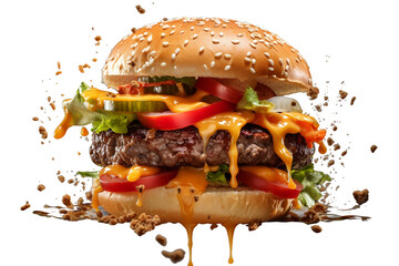 Burger isolated on transparent background
