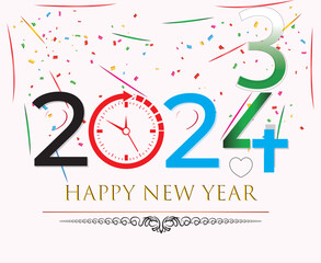 hayyp new year 2024 decorative design for new year 2024 celebration 
