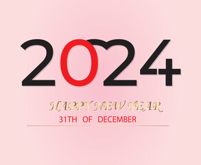 hayyp new year 2024 decorative design for new year 2024 celebration 