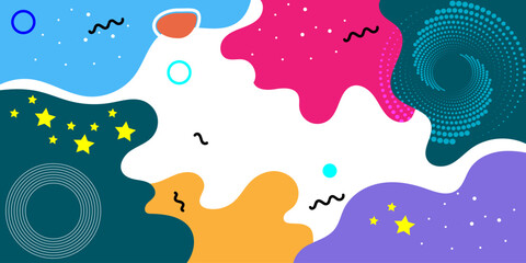 Abstract pop art background with wave pattern and twisting dot. Vector pattern. Color wave template and presentation design