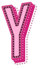 Valentine Pink Dotted Alphabet Letter Y