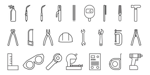 welding tool icon collection.vector icon templates editable and resizable - obrazy, fototapety, plakaty