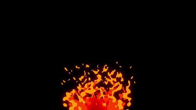 Fire Animated Emoji. transparent background. 4K resolution animation