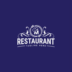 Luxury restaurant logo Letter M